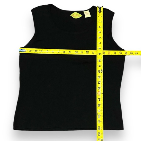 Vintage Y2K Prima Bella Black Knit Tank Top Womens Size Large Minimalist Classic - Picture 14 of 14